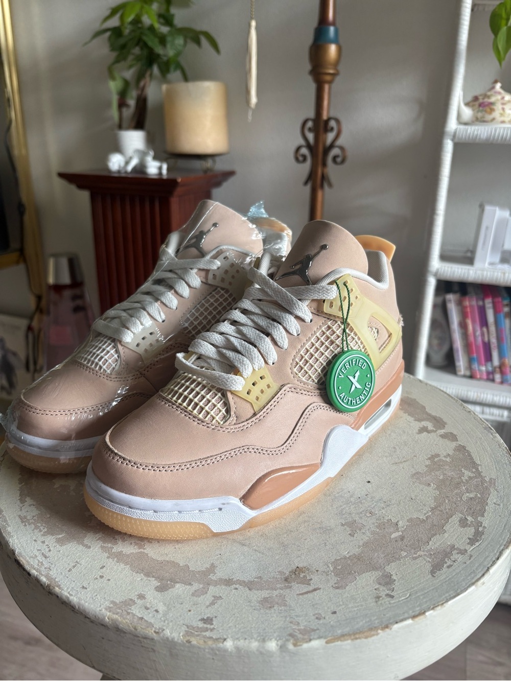 Nike Pink/Peach Low-Top Sneakers with Yellow Accents